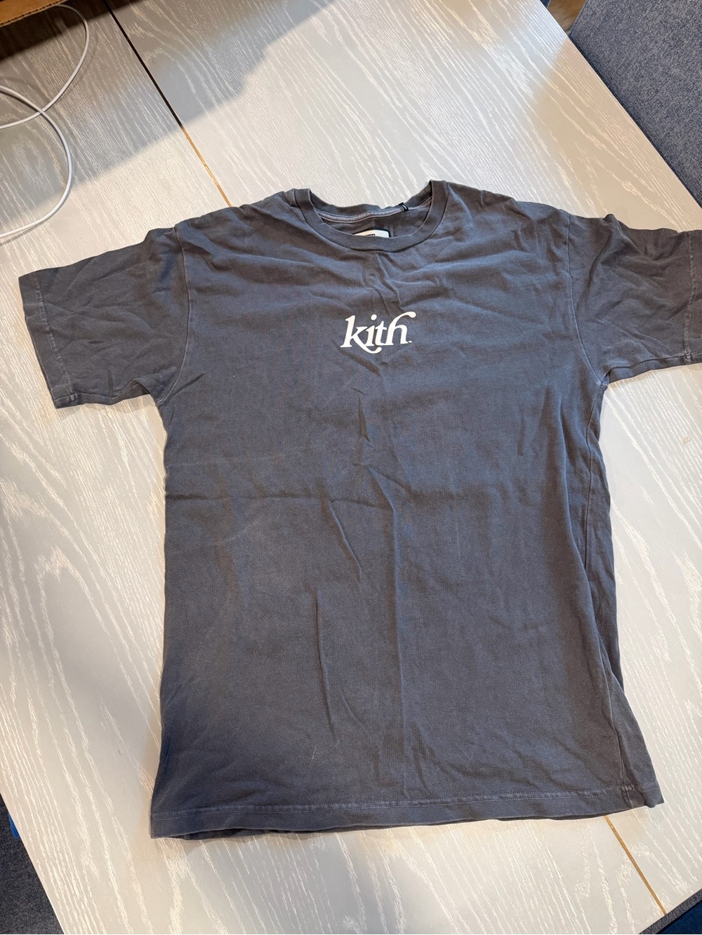 Kith Black Crewneck T-Shirt with White Logo